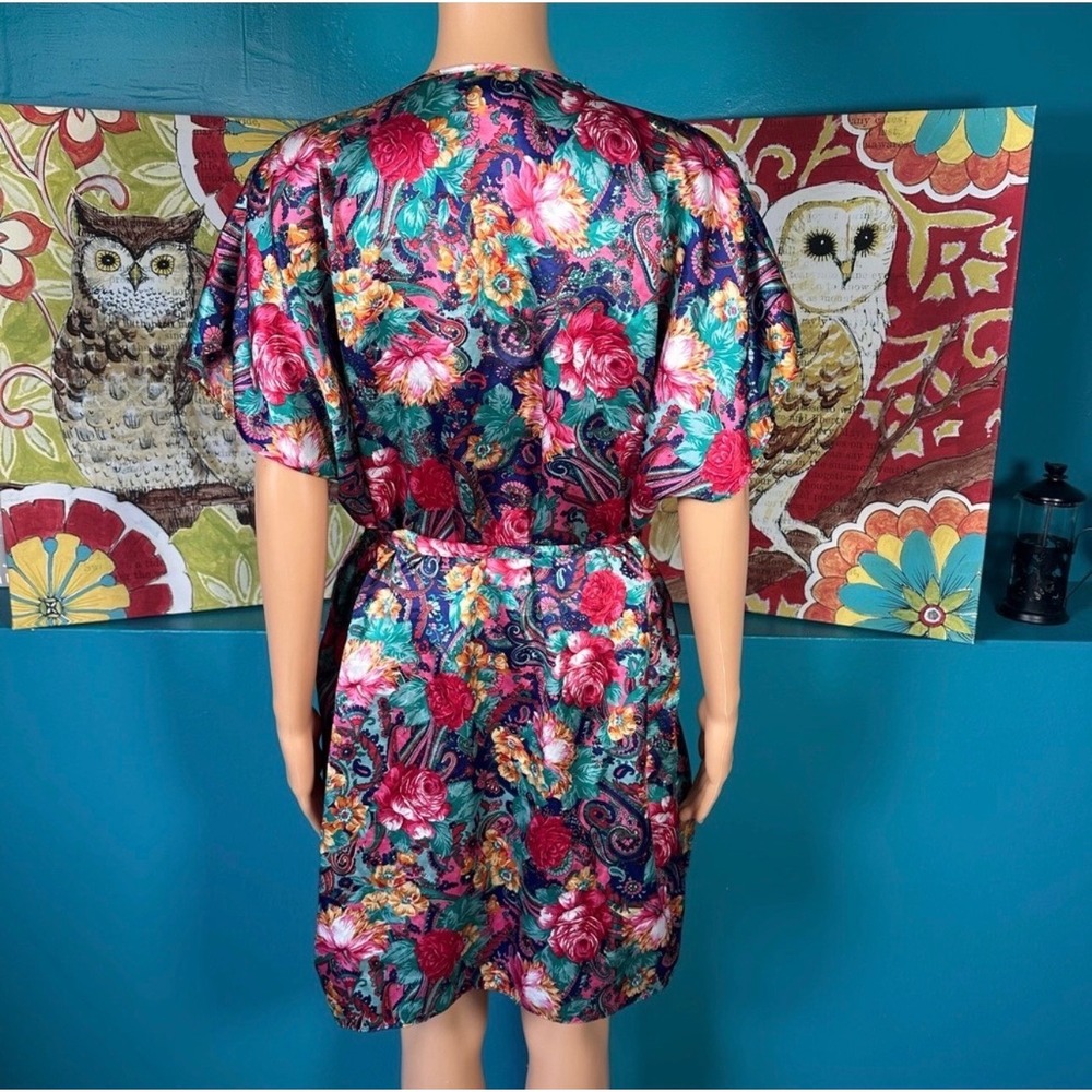 Vintage California Miss 2 Piece Floral Paisley Robe & Nightgown Set Medium USA - Picture 9 of 12